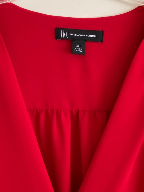 INC V-Neck Red Blouse Top Womens Size: XXL NWOT - Picture 5 of 8